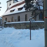 Ballstädt Kirche im Schnee Anita Ernst